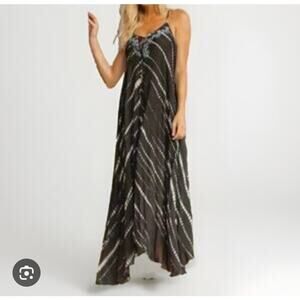 Helen Jon Black Maxi Boho Dress L NWT